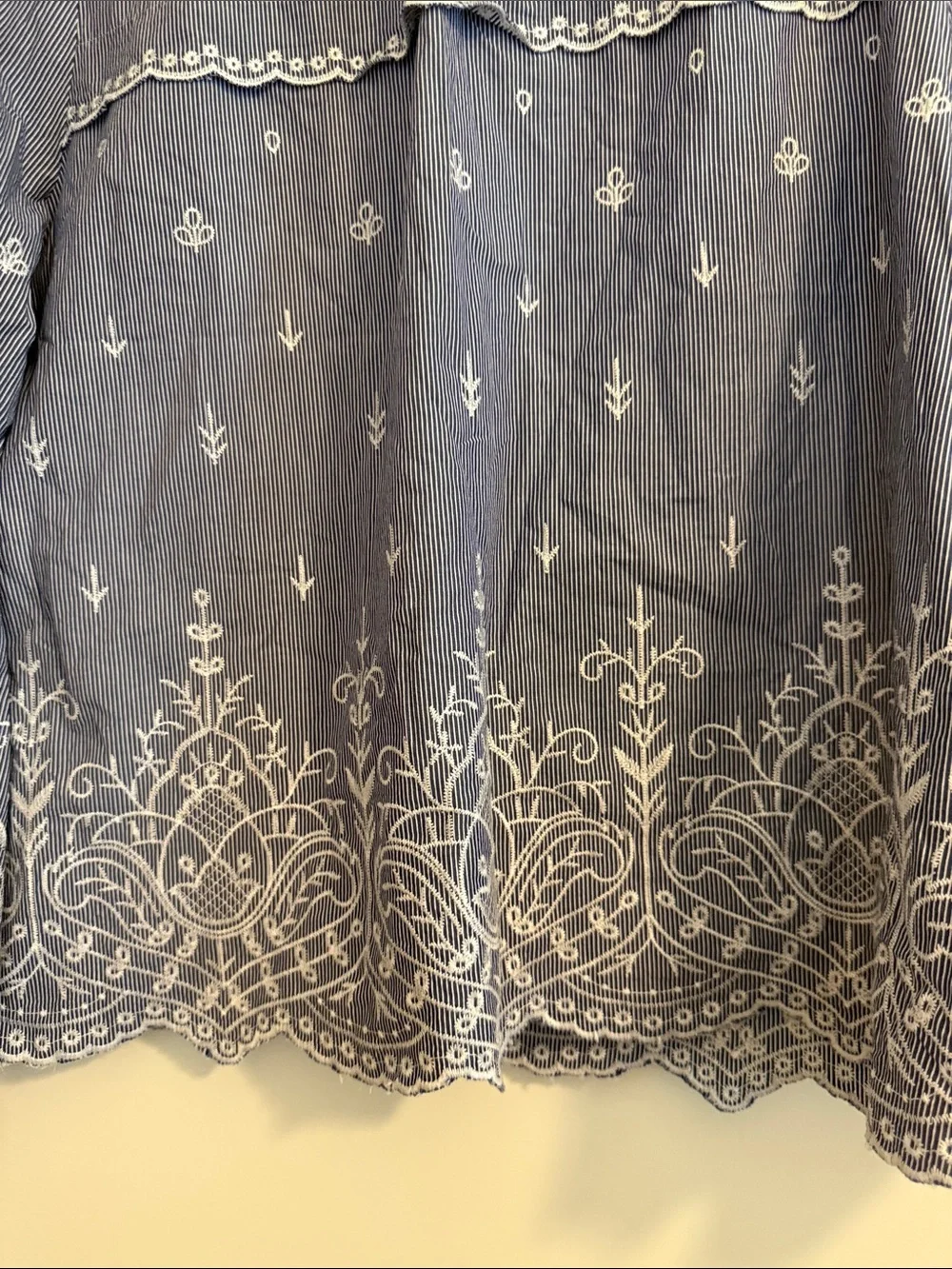 J. Crew Blue Embroidered Peasant Blouse